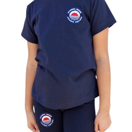 Polera deportiva educacion fisica azul